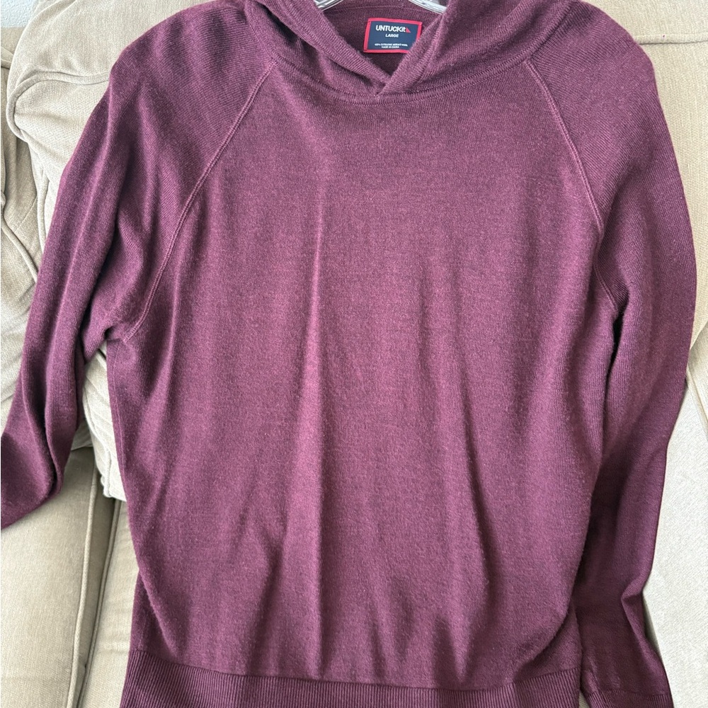 UNTUCKit Men's Burgundy Merino Wool Sweater